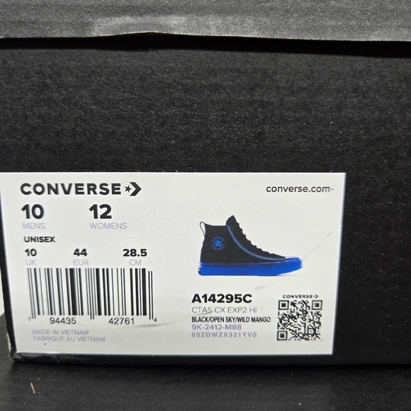 Converse Chuck Taylor All Star CX EXP2 High Black Open Sky Men's Shoes Size 10 - Picture 8 of 8